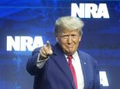Donald Trump is set to address the US National Rifle Association Convention for the ninth time. (AP PHOTO)